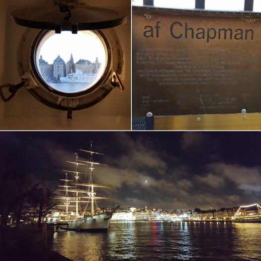 The boat, af Chapman, where Dennis stayed with the other participants in Stockholm.