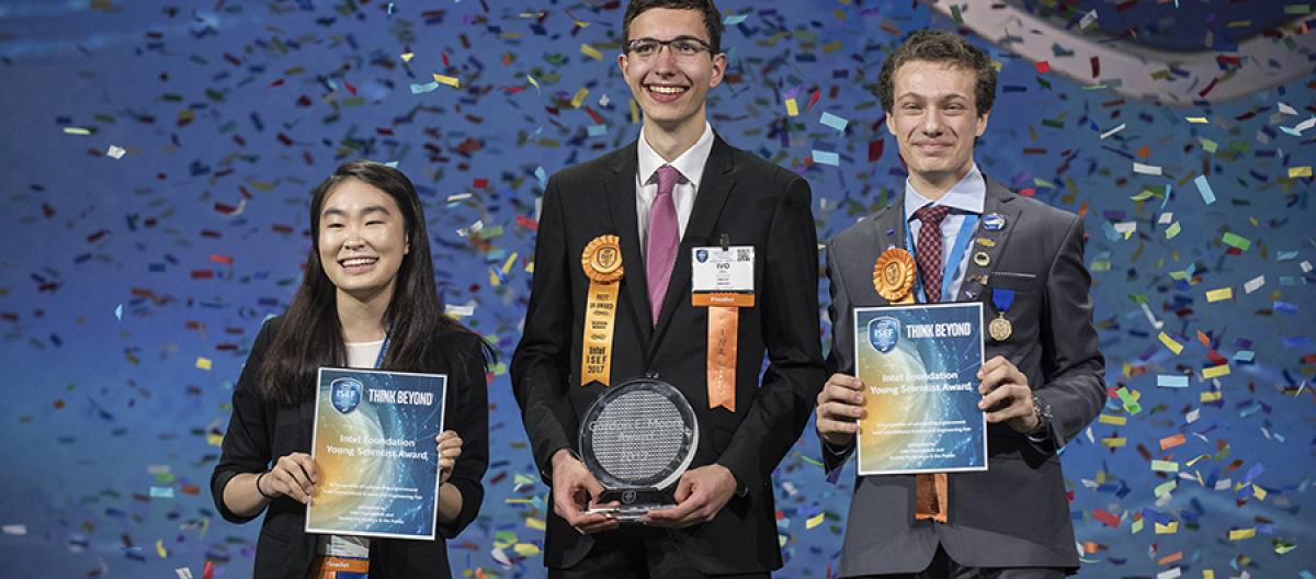 Amber Yang, Ivo Zell, and Valerio Pagliarino won the top awards at the Intel ISEF 2017.