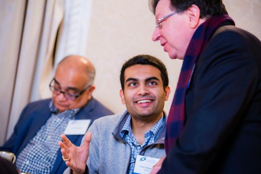 Alum Naren Tallapragda met other alumni during the brunch.