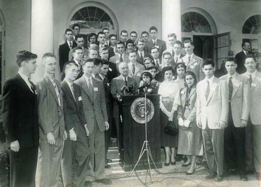 The 1952 Westinghouse Science Talent Search finalists met with President Harry Truman.