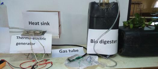 Macdonald's biogas digester setup, which can convert biogas to cooking oil and electricity.