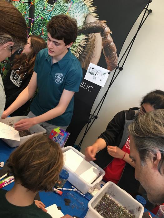 Benjy Firester gives a hands-on demonstration for kids at the World Science Festival.