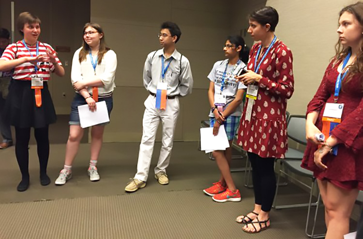 Bethany offered advice while Intel ISEF finalists explained their projects.