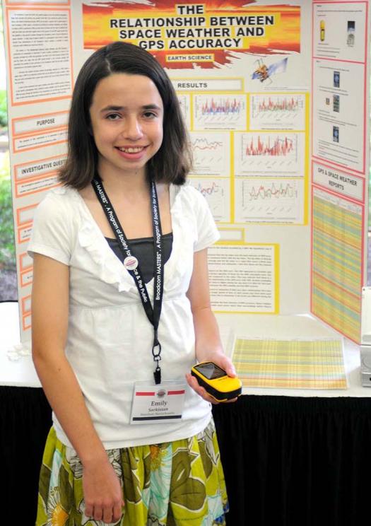 Emily presents her research at Broadcom MASTERS 2011.