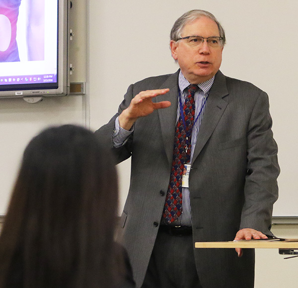 Principal Deputy Director of NIH Lawrence Tabak offered advice to the finalists. PHOTO COURTESY OF SOCIETY FOR SCIENCE & THE PUBLIC/LINDA DOANE.