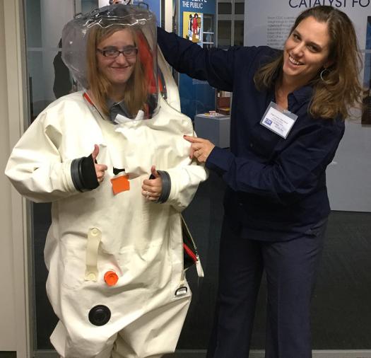 Elizabeth's students donned biohazard suits at the CDC in Atlanta.