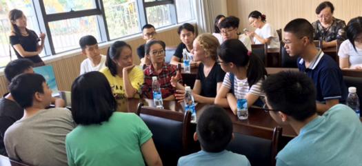 The Intel ISEF finalists met with Chinese students during their award trip.