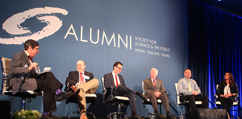 Science Talent Search alumni Paul Maddon, Daniel Skovronsky, Robert Sproull, George Yancopoulos and Hayley Bay Barna discuss their journeys to become entrepreneurs.