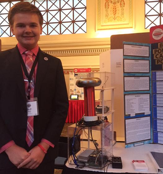 Scott Tobin used a Tesla coil to create a way to purify water.