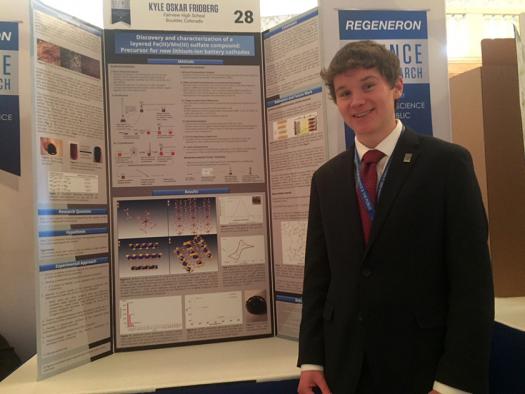 Kyle Fridberg developed a new compound that may be used for safer, more efficient rechargeable batteries.