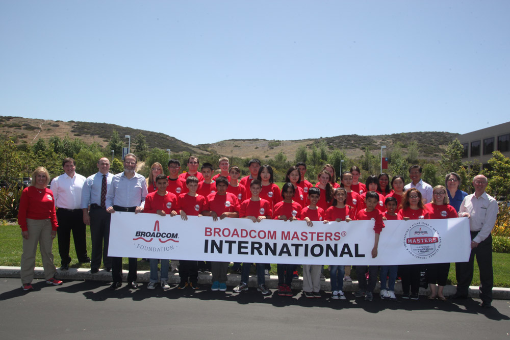 While on a visit to Broadcom headquarters, Broadcom MASTERS International delegates and team leaders were able to meet top Broadcom executives; Scott Mcgregor, Henry Samueli, Eric Brandt, Terri Timberman, and Arthur Chong. 