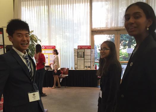 Kaien discusses his project with other Broadcom MASTERS 2016 finalists.