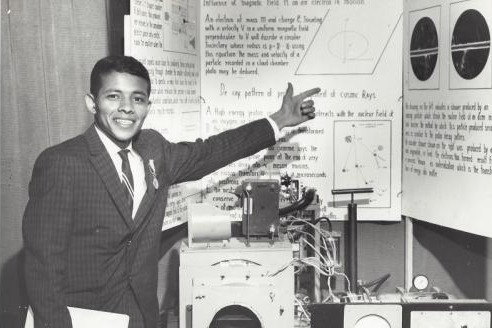 John Taboada Sr. (ISEF 1962) explains his Geiger counter-controlled cloud chamber