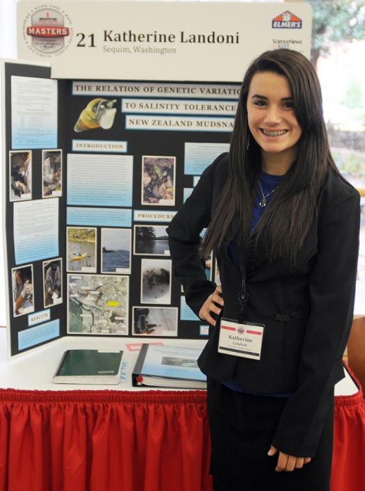 Katherine presents her research at Broadcom MASTERS 2011.