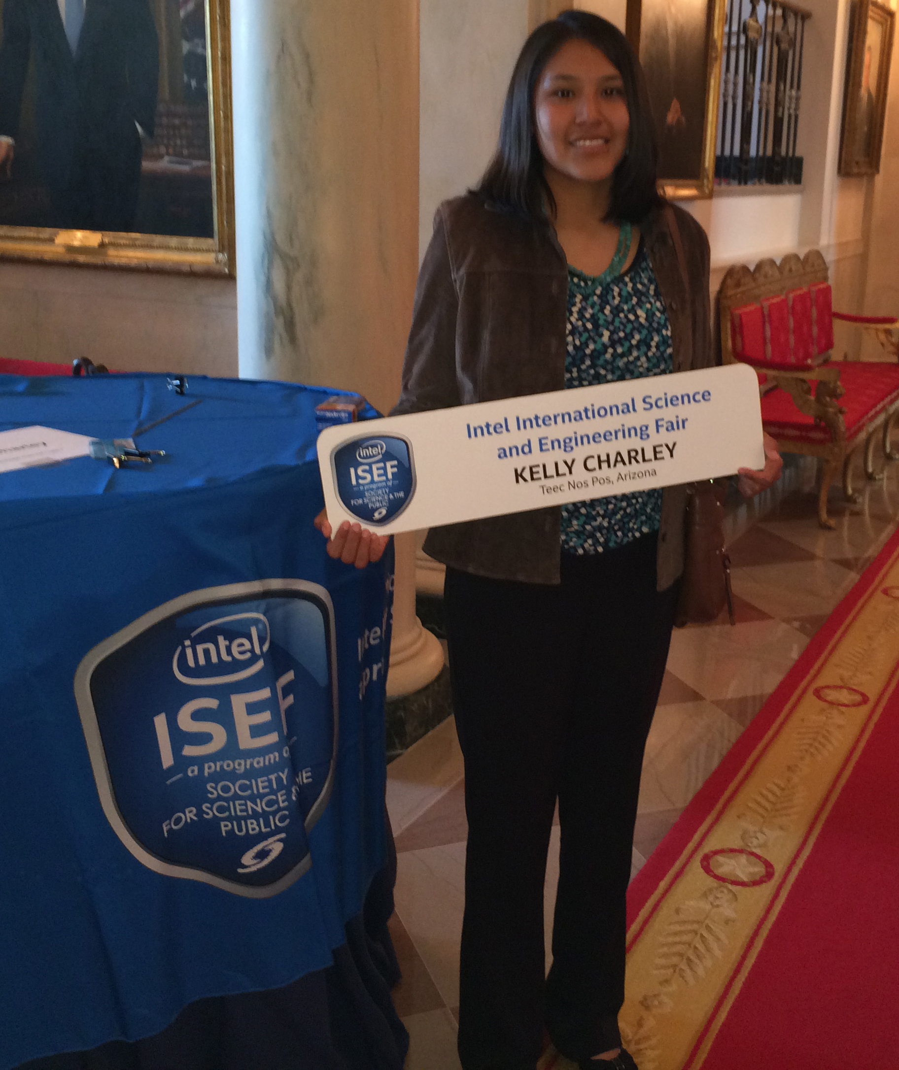 Kelly Charley, Intel ISEF 2014 finalist, represented the competition at the White House Science Fair.