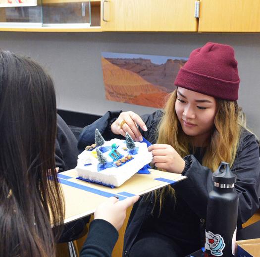 Natasha Schaefer's students participate in the White Out lab.