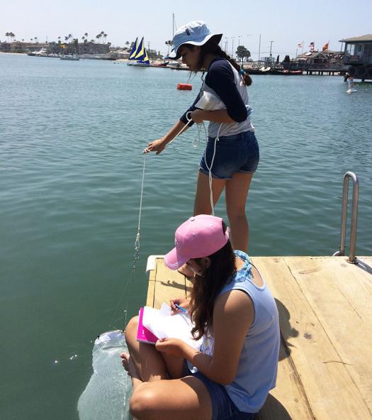 Linda's students go to the local beaches for their scientific research, using equipment she was able to purchase with the STEM Research Grant.