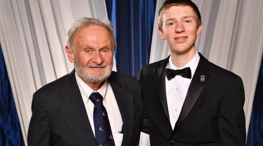 Frank Sandy and Aaron Yeiser at the Regeneron STS 2017 Awards Gala.