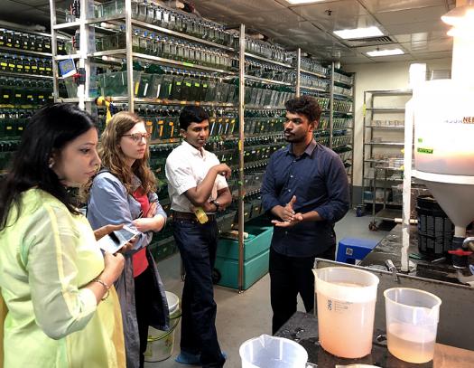 Clara and Rahul visited several labs and research institutes while in India.