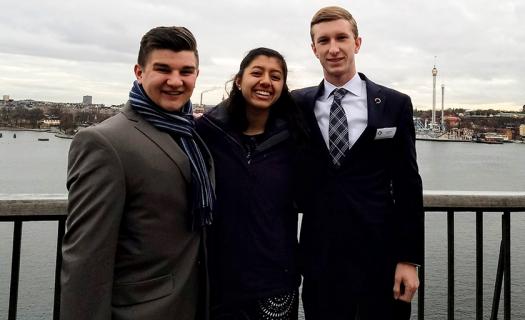 Dennis (left) with other SIYSS participants in Sweden.