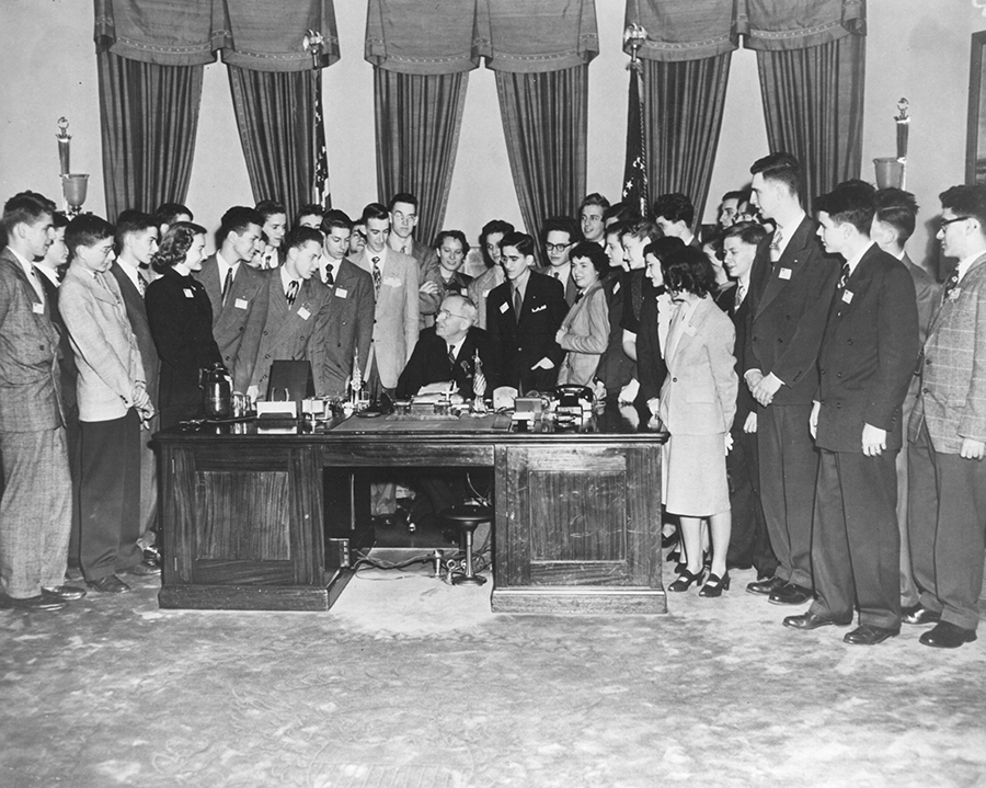 Edward Thorp’s Westinghouse Science Talent Search meeting President Harry Truman.