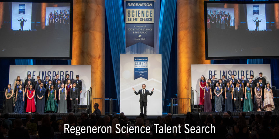 2019 Regeneron Science Talent Search finalists on stage at the gala at theat the National Building Museum