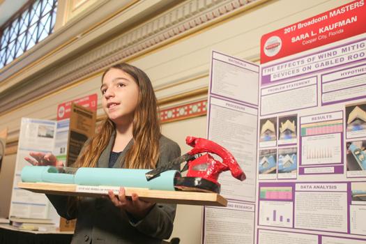 Sara Kaufman displayed her research during the Broadcom MASTERS 2017 project showcase.