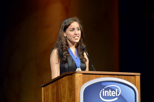 Alexa Dantzler spoke on behalf of the 2013 Intel STS class at the STS Awards Gala as a Seaborg Award Winner. Photo courtesy of the Society.