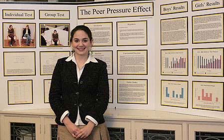 Cristina researched peer pressure for her Intel ISEF project.