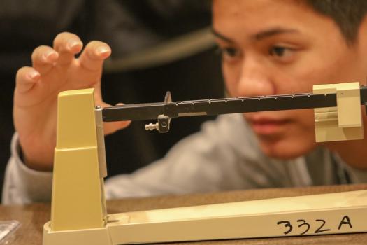 Jack focused on his experiment during the BCM 2018 Day of Challenges