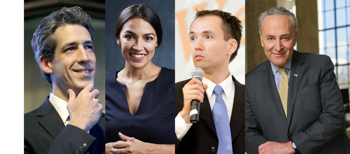 Daniel Biss, Alexandria Ocasio-Cortez, Robert Sarvis, and Chuck Schumer are Society alumni who entered politics.