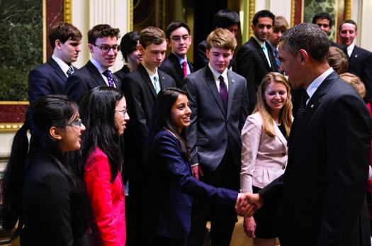 Naomi and other Intel STS 2013 finalists met then-President Barack Obama at the White House.