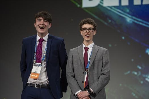 Richard and Dylan learning they’re the Best of Category winners during the Grand Award Ceremony