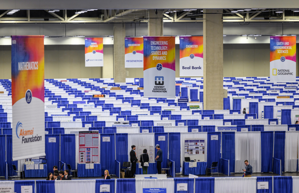 Category banners at Regeneron ISEF 2023.