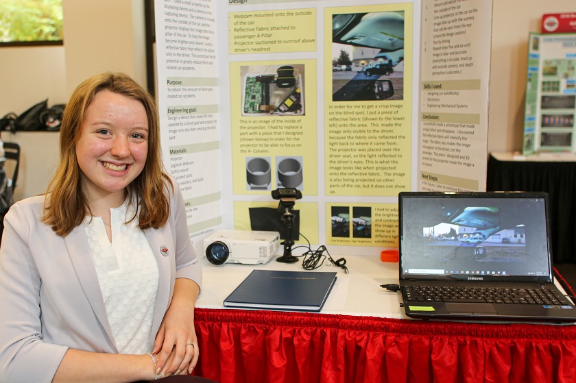 Alaina at Broadcom MASTERS public exhibition of projects