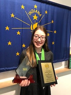 Isabella won the Lemelson Early Inventor Prize from the 2019 Hoosier Science and Engineering Fair.