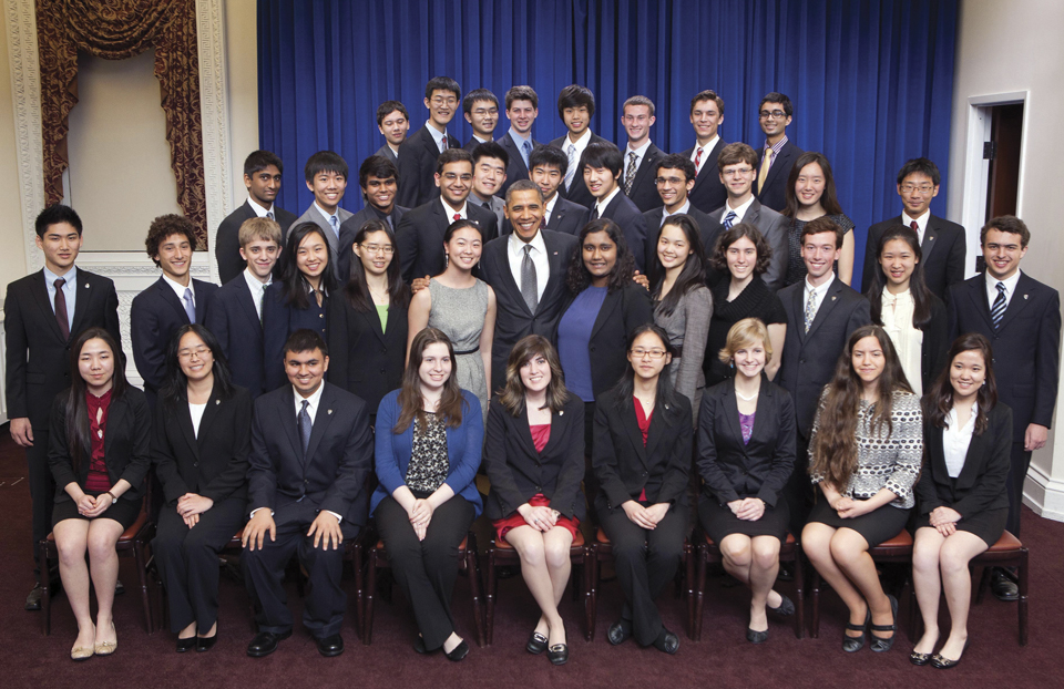 President Barack Obama with the 2012 Intel Science Talent Search finalists.