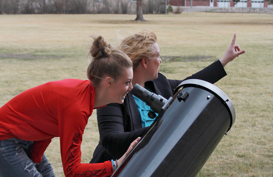 Teacher Debbie Morgan with Students