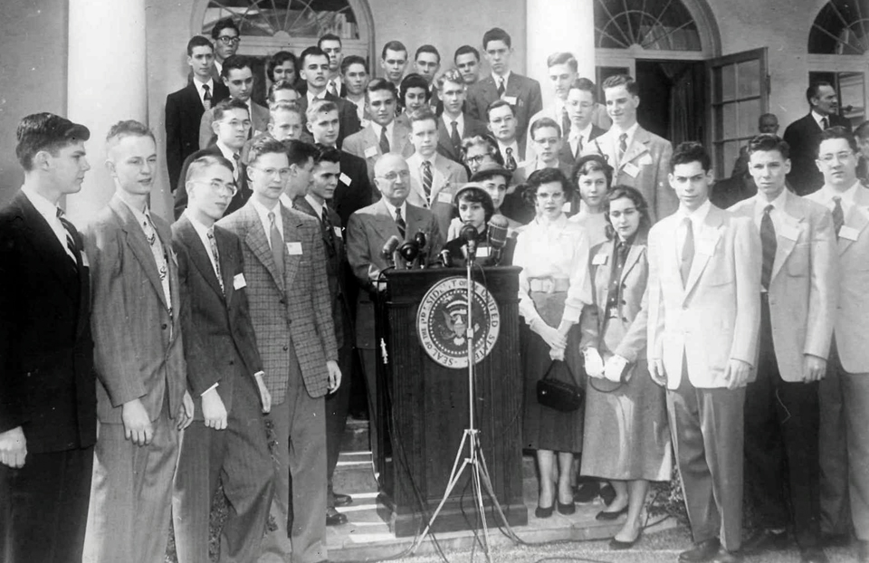1952 Science Talent Search finalists with President Truman at the White House