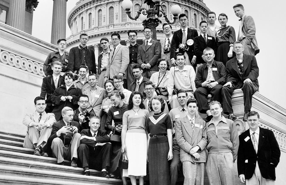 1954 Science Talent Search finalists at the Capitol. Westinghouse STS.