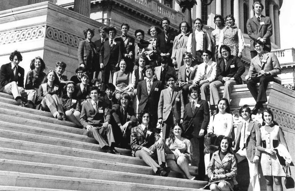 1972 Science Talent Search finalists at the Capitol.