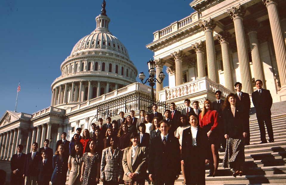 1995 Science Talent Search Finalists on the Capitol steps. STS. Westinghouse