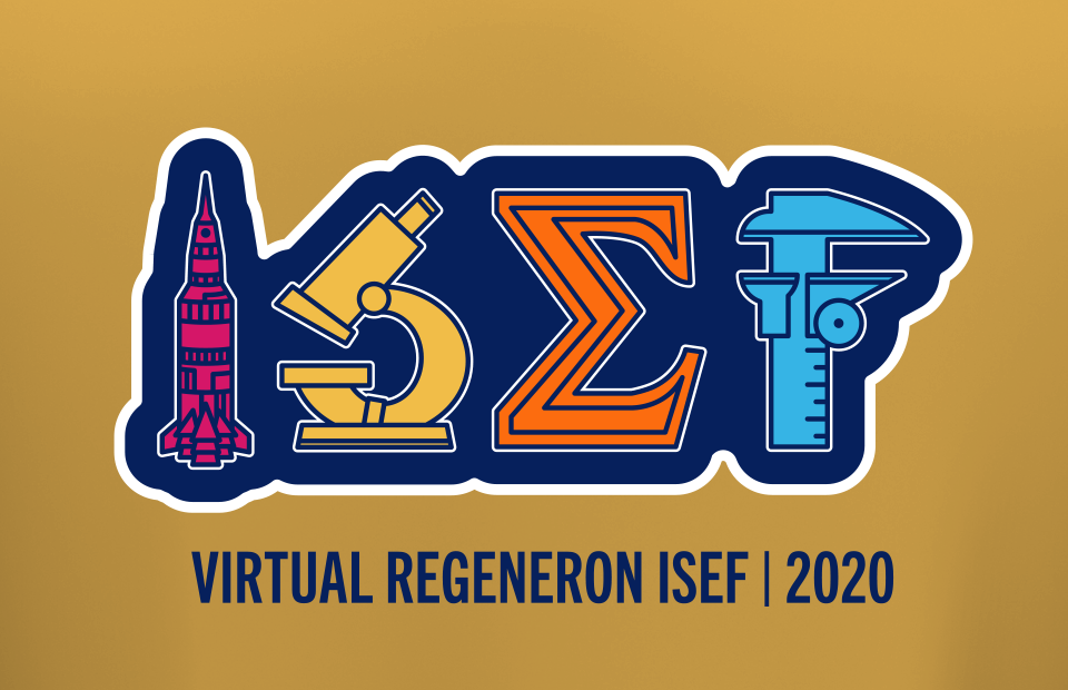 Limited Edition 2020 Virtual Regeneron ISEF T-shirt close up of logo