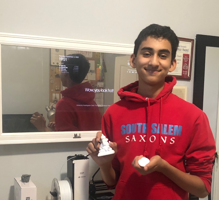 Mihir Joshi with 3D printed doll