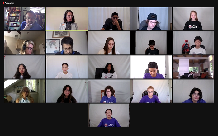 grid of BCM finalists during Jason Learning challenge- purple, white and black teams