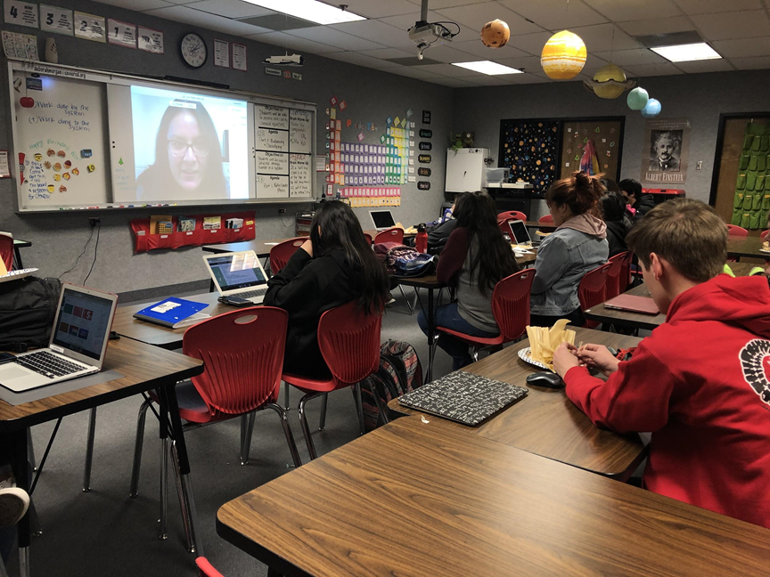 SNHS students participate in virtual lecture.