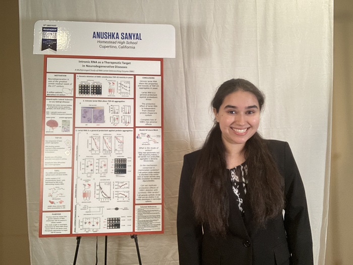 STS 2021 finalist Anushka Sanyal with project board