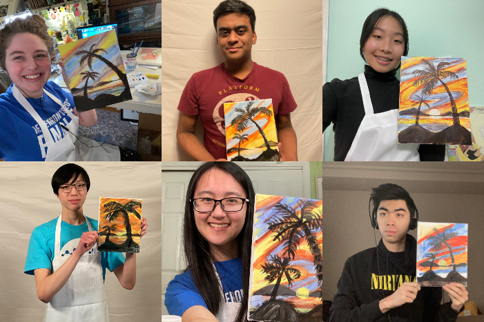 Regeneron STS 2021 paint night selfies grid