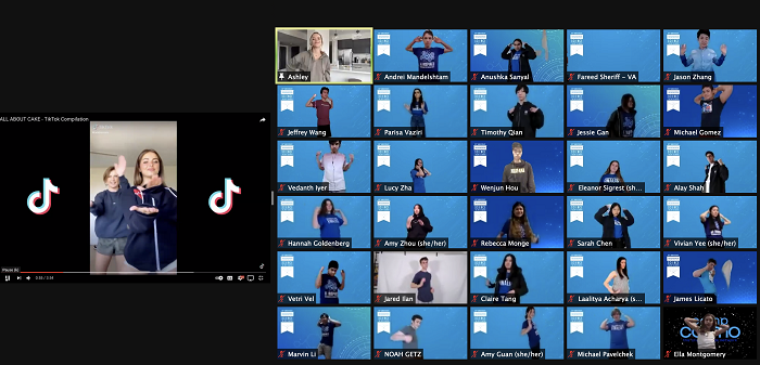 Regeneron STS 2021 tiktok dance zoom grid
