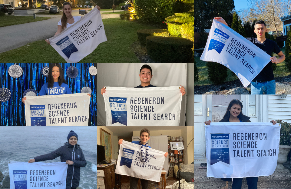 Regeneron STS 2021 finalists pictured with competition banner